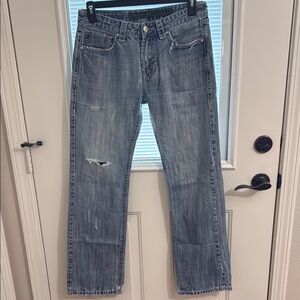 Mens Rock & Roll Cowboy Distressed Jeans Size 32x34